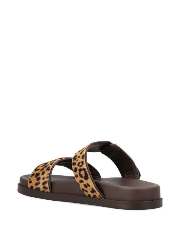 Fendi os11x0526 FF Leopard-print Buckle Sandals in Brown Size US 5 / IT 35 - 2 Thumbnail