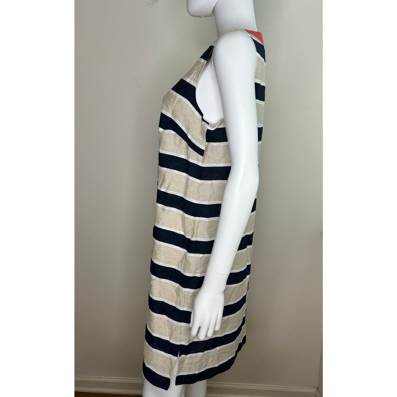 Tommy Hilfiger Tommy Hilfiger Striped Linen Blend Shift Dress Women 10 NWT Size L / US 10 / IT 46 - 6 Thumbnail