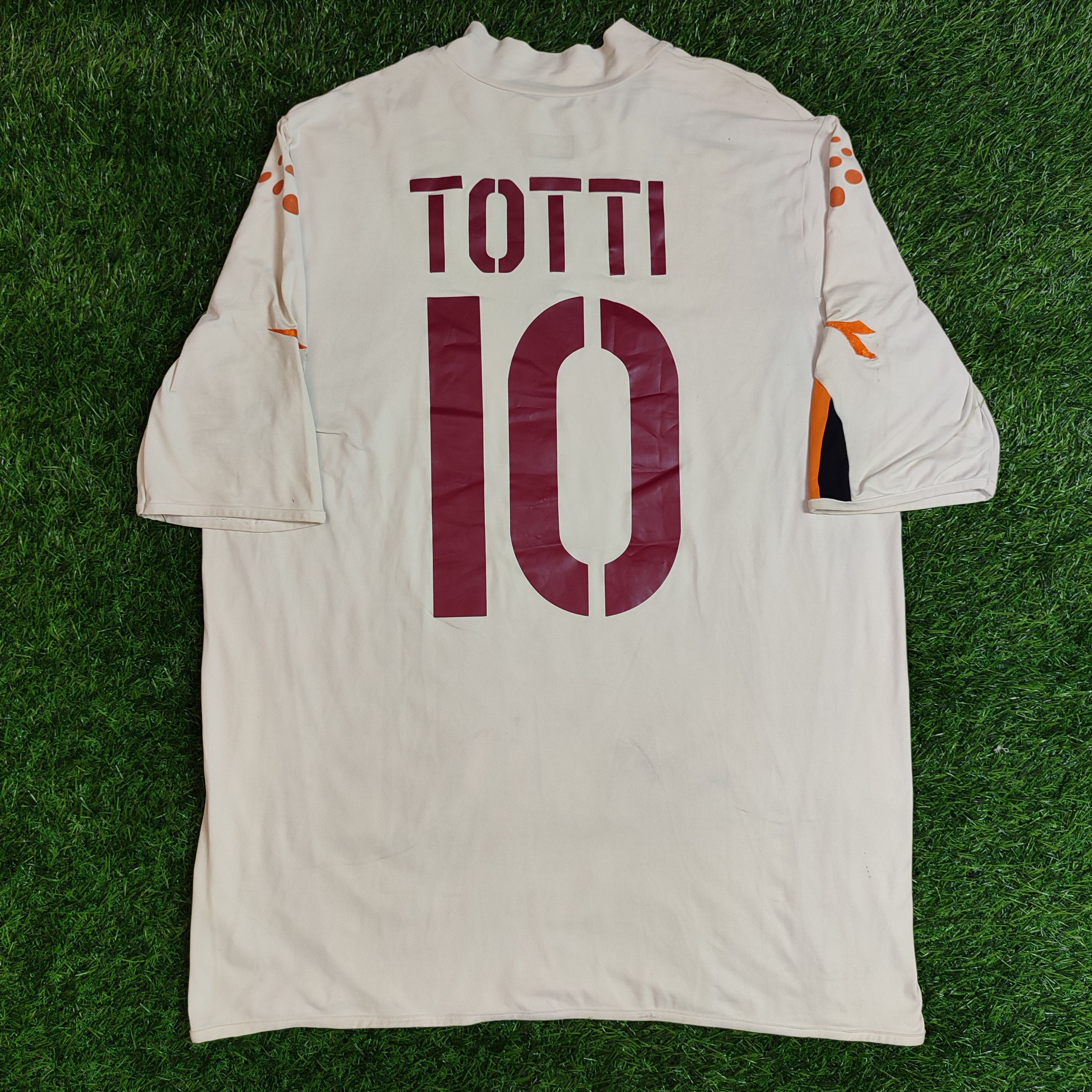 Diadora × Vintage As Roma Away Shirt 2004-05 Totti #10 Soccer
