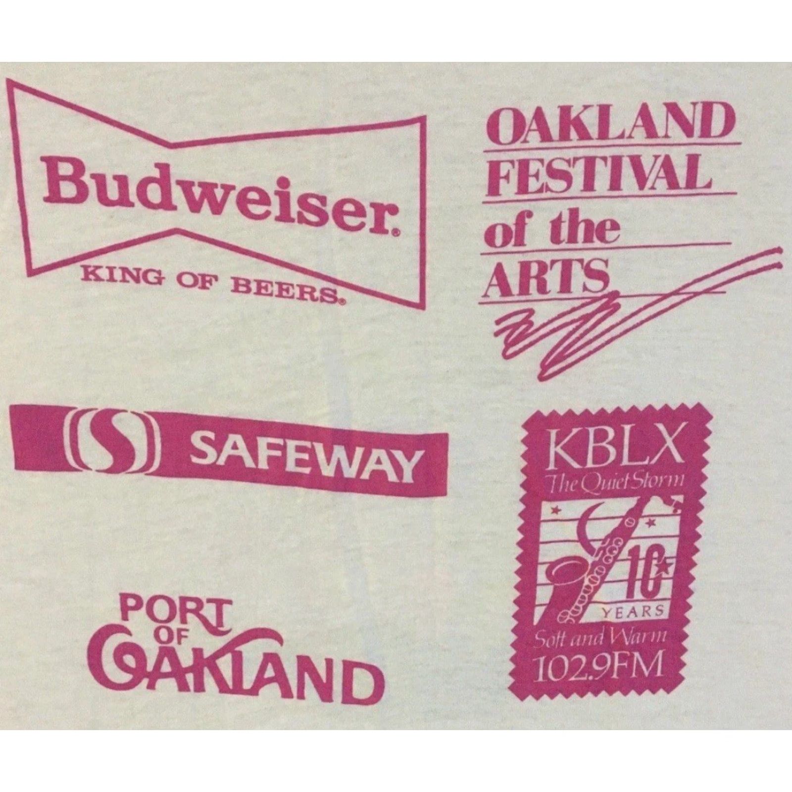 Budweiser VINTAGE Oakland Art Explosion Faded Abstract Shirt S White 80s 90s Grunge Surf Beer USA Size US S / EU 44-46 / 1 - 4 Thumbnail