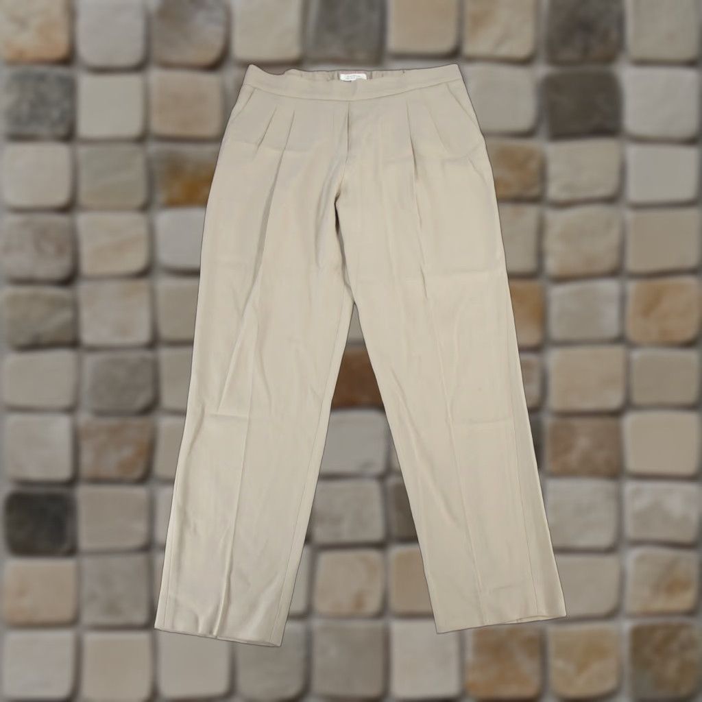 Vintage Babaton Dress Pants Womens 8 Beige Crepe Taper Leg Pull On Stains Dress Pants Beige Babaton Womens 8 Tapered Crepe Pull On Stains Size 30" / US 8 / IT 44 - 1 Thumbnail