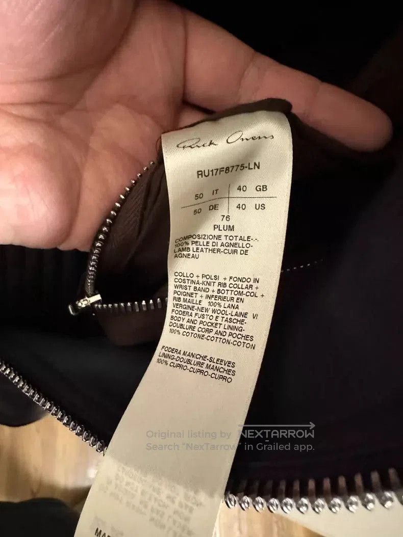Rick Owens Rick Owens MA1 Lambskin Leather Jacket . Size US L / EU 52-54 / 3 - 5 Thumbnail