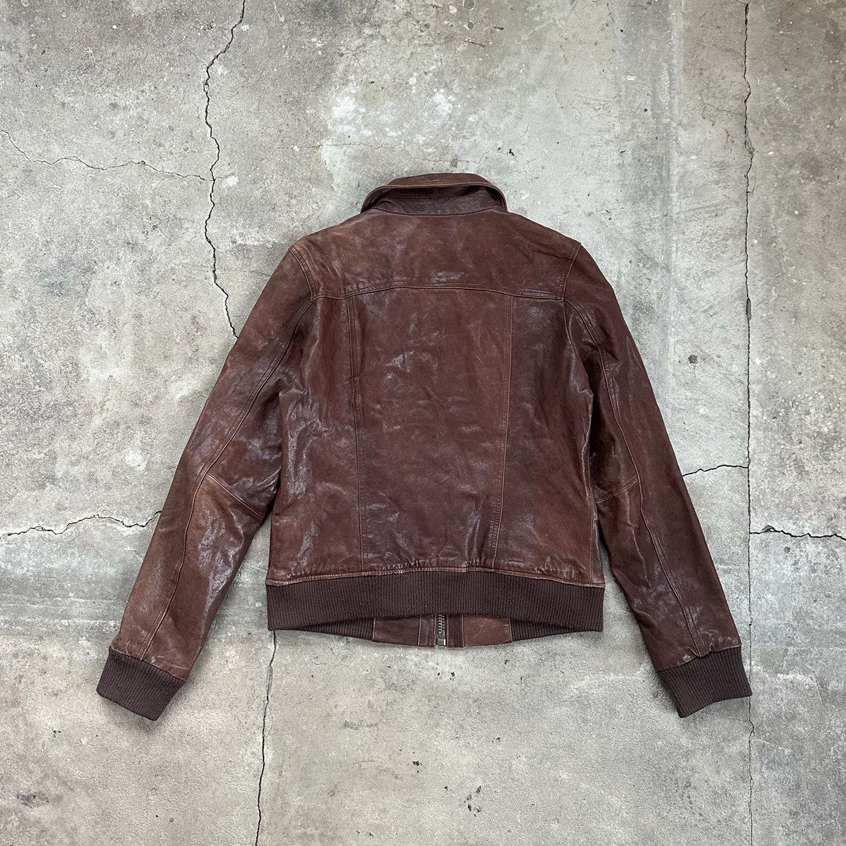 Vintage Vintage Avant Garde Leather Brown Jacket Size XS / US 0-2 / IT 36-38 - 9 Thumbnail