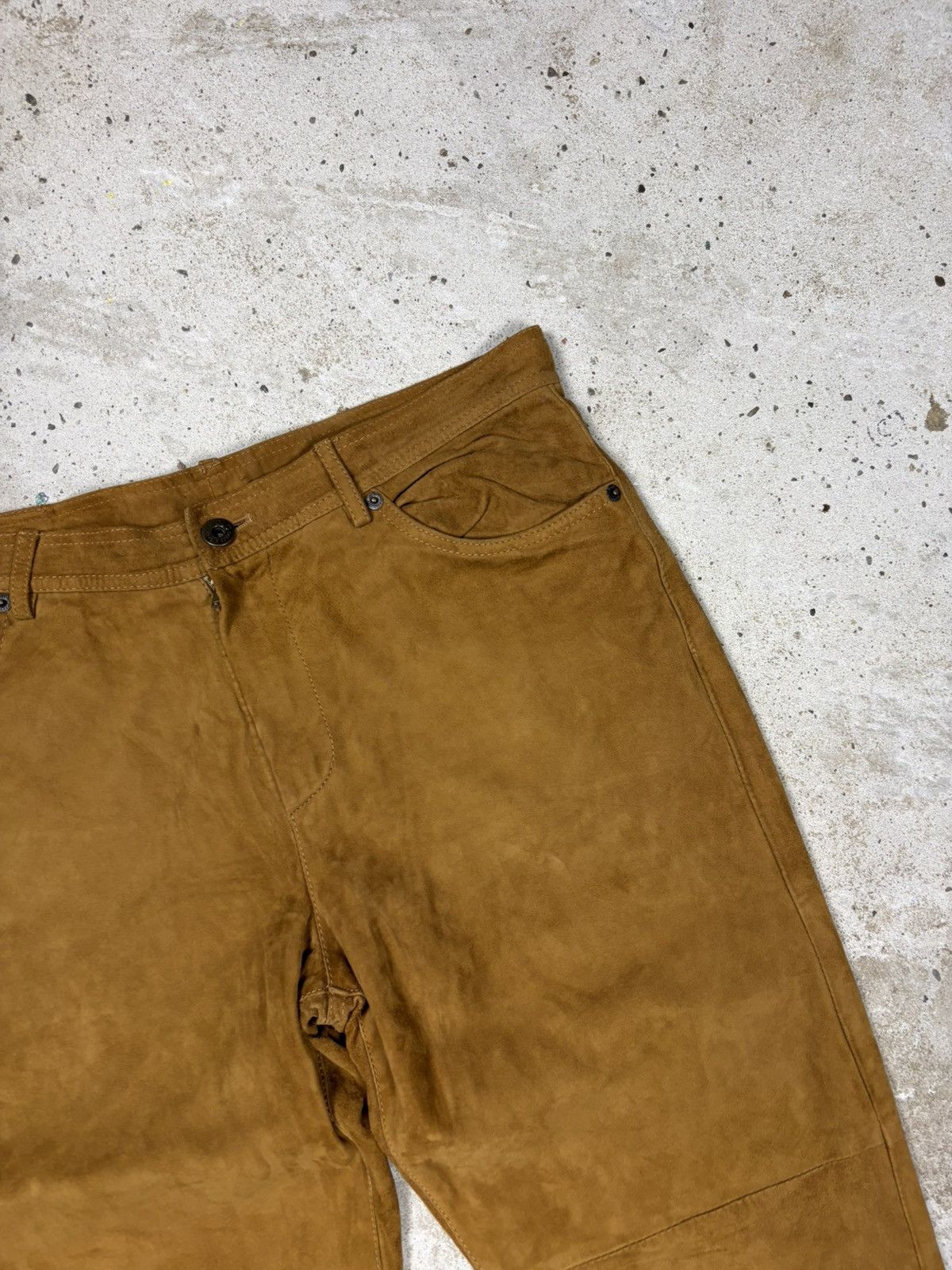 Dolce & Gabbana 2000s Dolce & Gabbana Camel Suede Leather Bootcut Pants Flar Size US 31 - 10 Thumbnail
