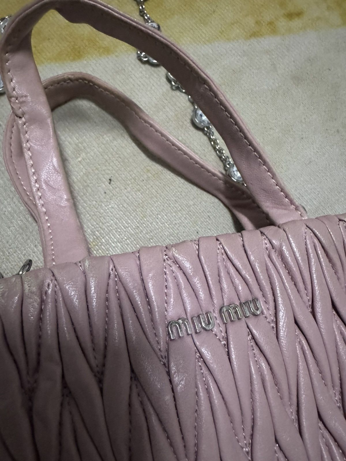 Miu Miu Miu miu crystal leather handbag Size ONE SIZE - 4 Thumbnail