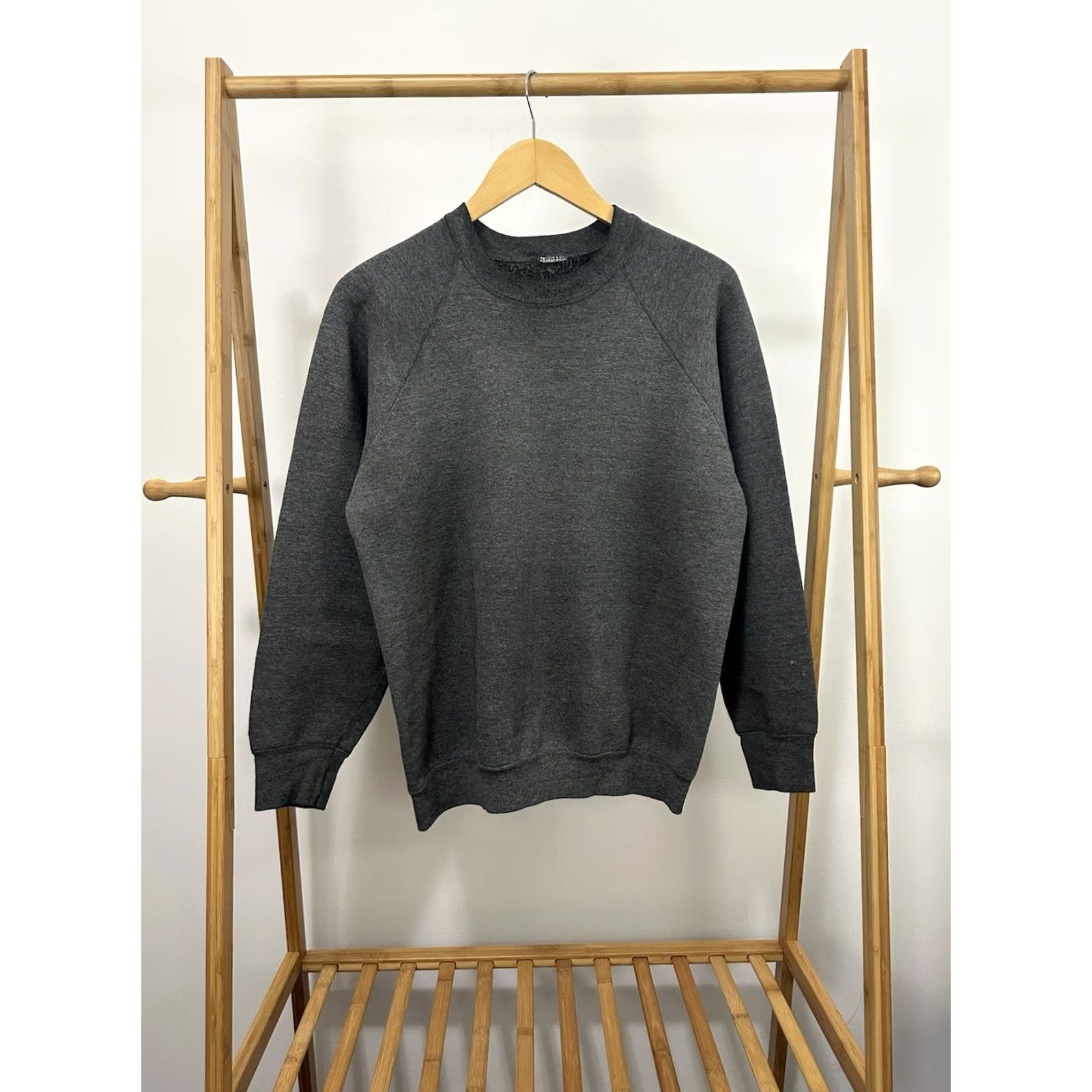 Vintage VTG Grunge Raglan Sweatshirt Size M Black Mens Crewneck Boxy Pullover Distressed Workwear 90s Style Size US M / EU 48-50 / 2 - 2 Thumbnail