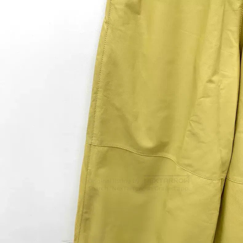 Loewe Loewe size XS Yellow lamb leather logo embossed casual wide Size 22" - 4 Thumbnail