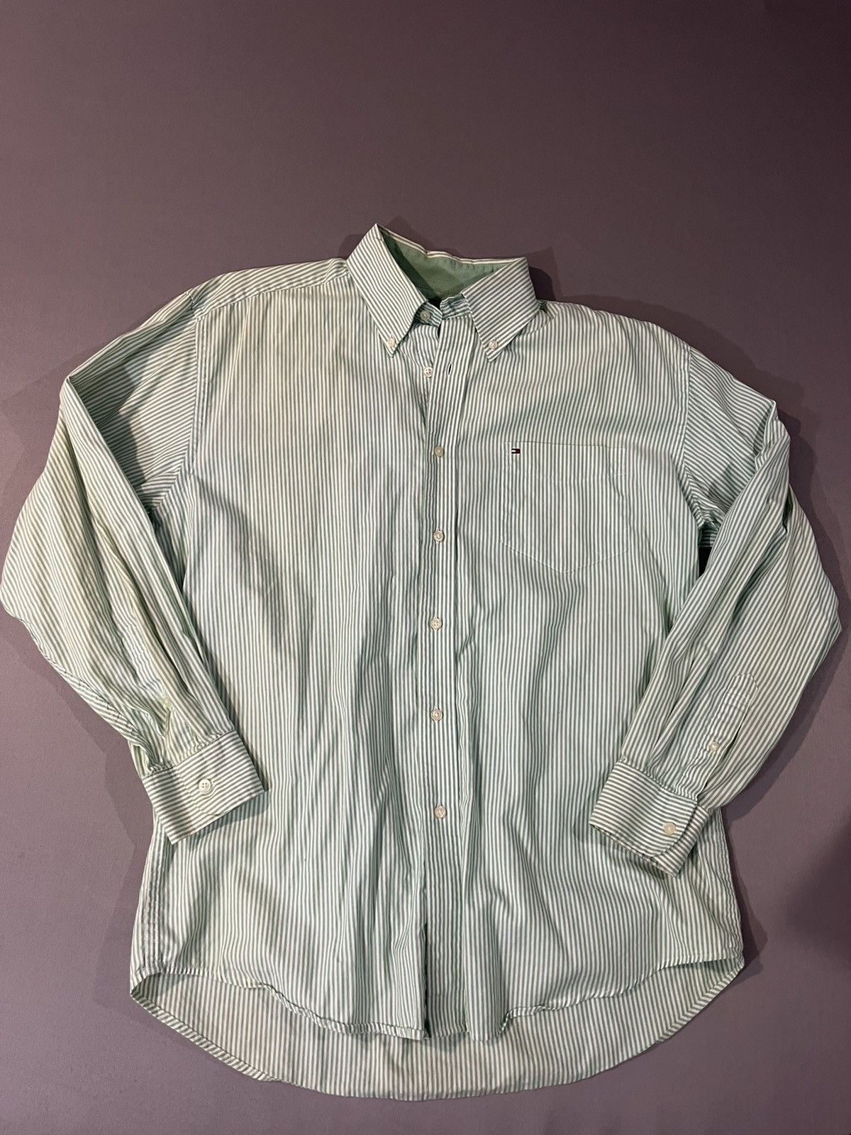 Tommy Hilfiger × Vintage Vintage pastel Tommy Hilfiger button up Size US L / EU 52-54 / 3 - 1 Thumbnail