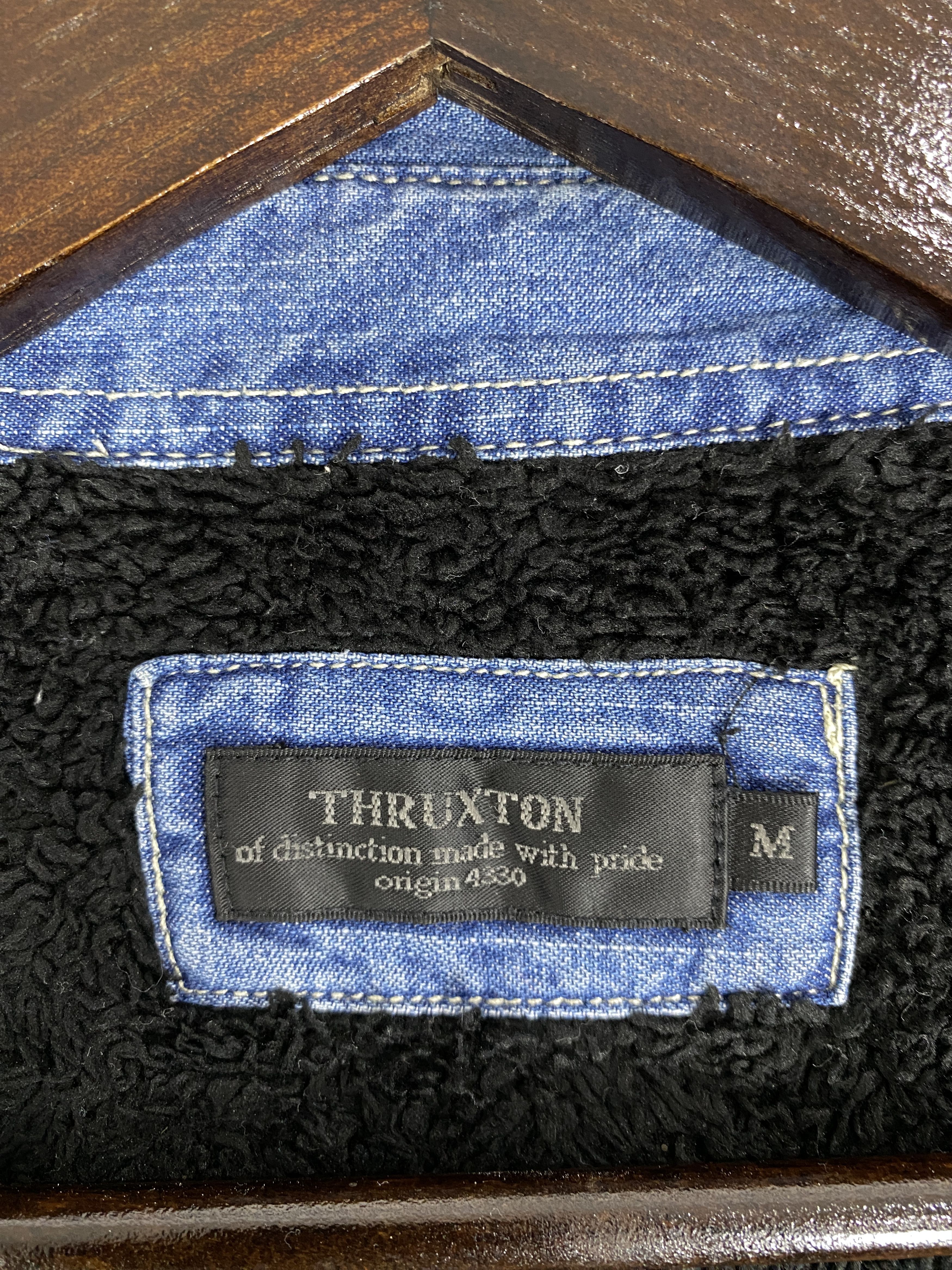 Japanese Brand Vintage Thruxton Fleece Lining Denim Jacket J2291 Size US S / EU 44-46 / 1 - 10 Thumbnail