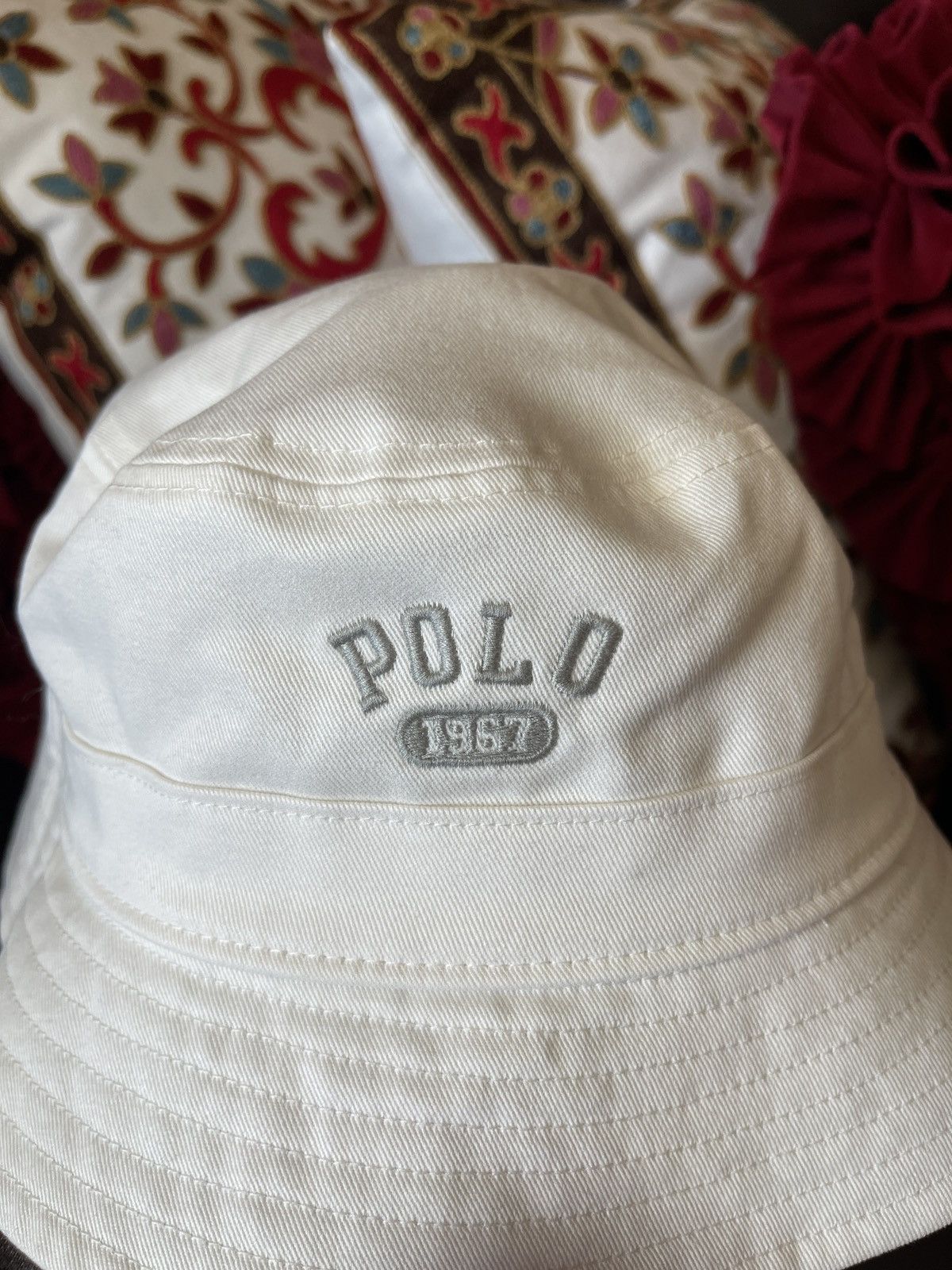 Polo Ralph Lauren Polo Ralph Lauren White/Gray Reversible Fleece & Twill Bucke Size ONE SIZE - 8 Thumbnail
