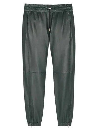 Saint Laurent Paris o1bcso1str1124 Sweatpants In Lambskin in Dark Green Size US 32 / EU 48 - 2 Thumbnail