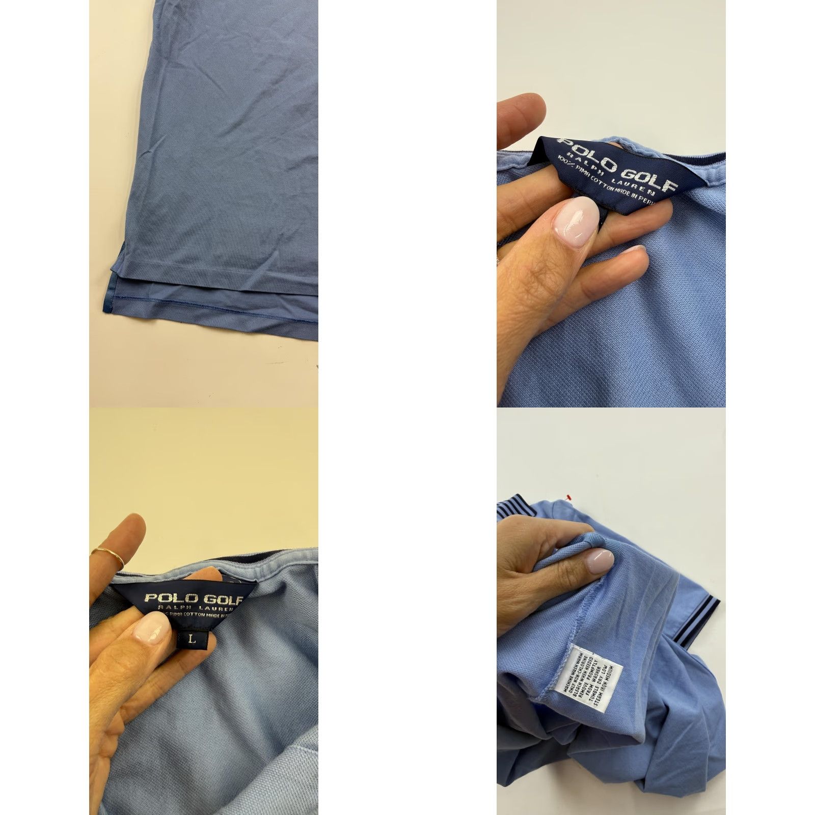 Polo Ralph Lauren Polo Ralph Lauren Polo Golf Shirt Adult Large Blue Pima Cotton Short Sleeve Collared Pony Mens Size US L / EU 52-54 / 3 - 8 Thumbnail