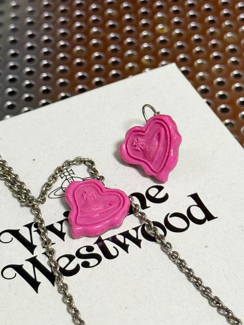 Vivienne Westwood Vivienne Westwood Pink lacquered earrings and necklace Size ONE SIZE - 1 Thumbnail