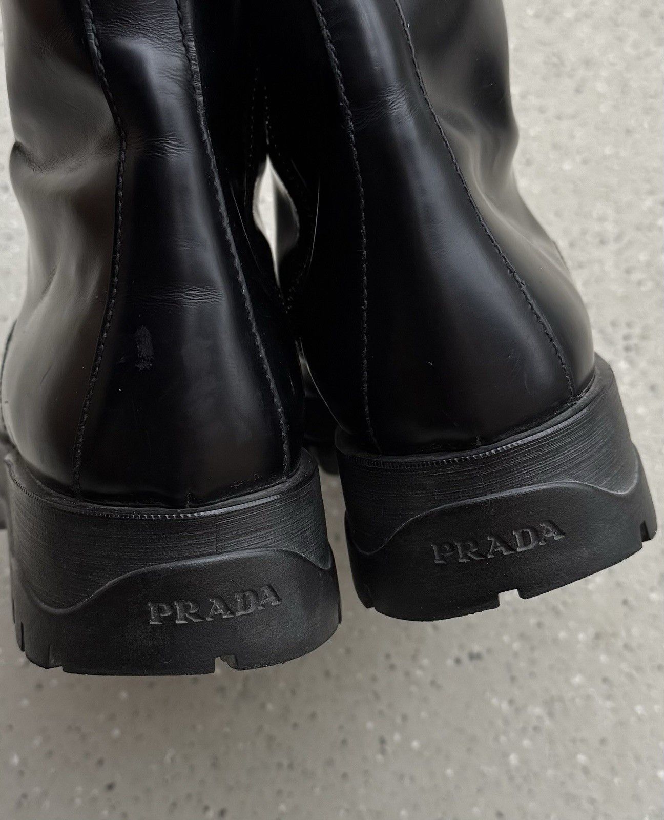 Prada DDP Prada Spazzolato Womens Combat Ankle Boots Black Size 36 Size US 6 / IT 36 - 12 Thumbnail