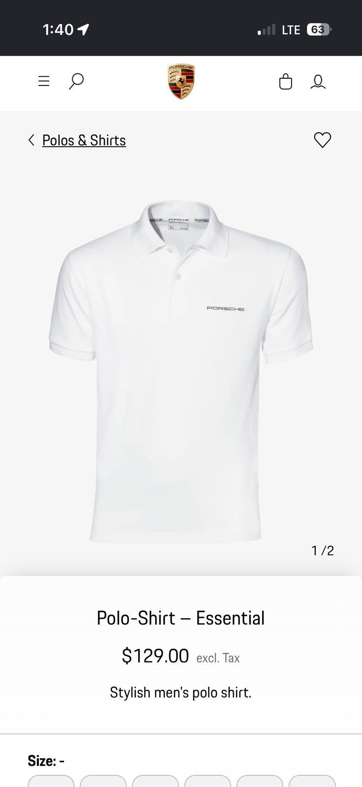 Porsche Design Porsche Men's Polo Shirt – White (Size S) Size US S / EU 44-46 / 1 - 8 Thumbnail