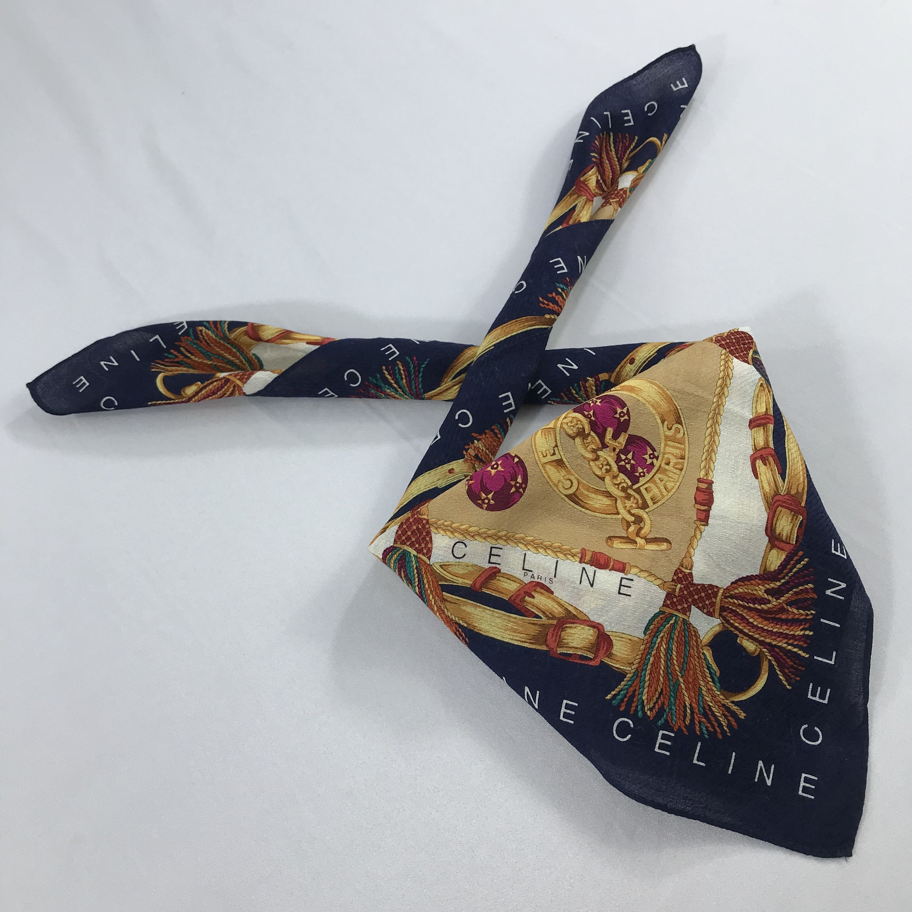 Celine × Vintage Celine Bandana / Handkerchief / Neckerchief - S2370 Size ONE SIZE - 4 Thumbnail