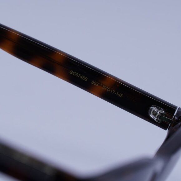 Gucci Gucci GG0746S 003 Sunglasses Havana Square Frame, Green Size ONE SIZE - 7 Thumbnail