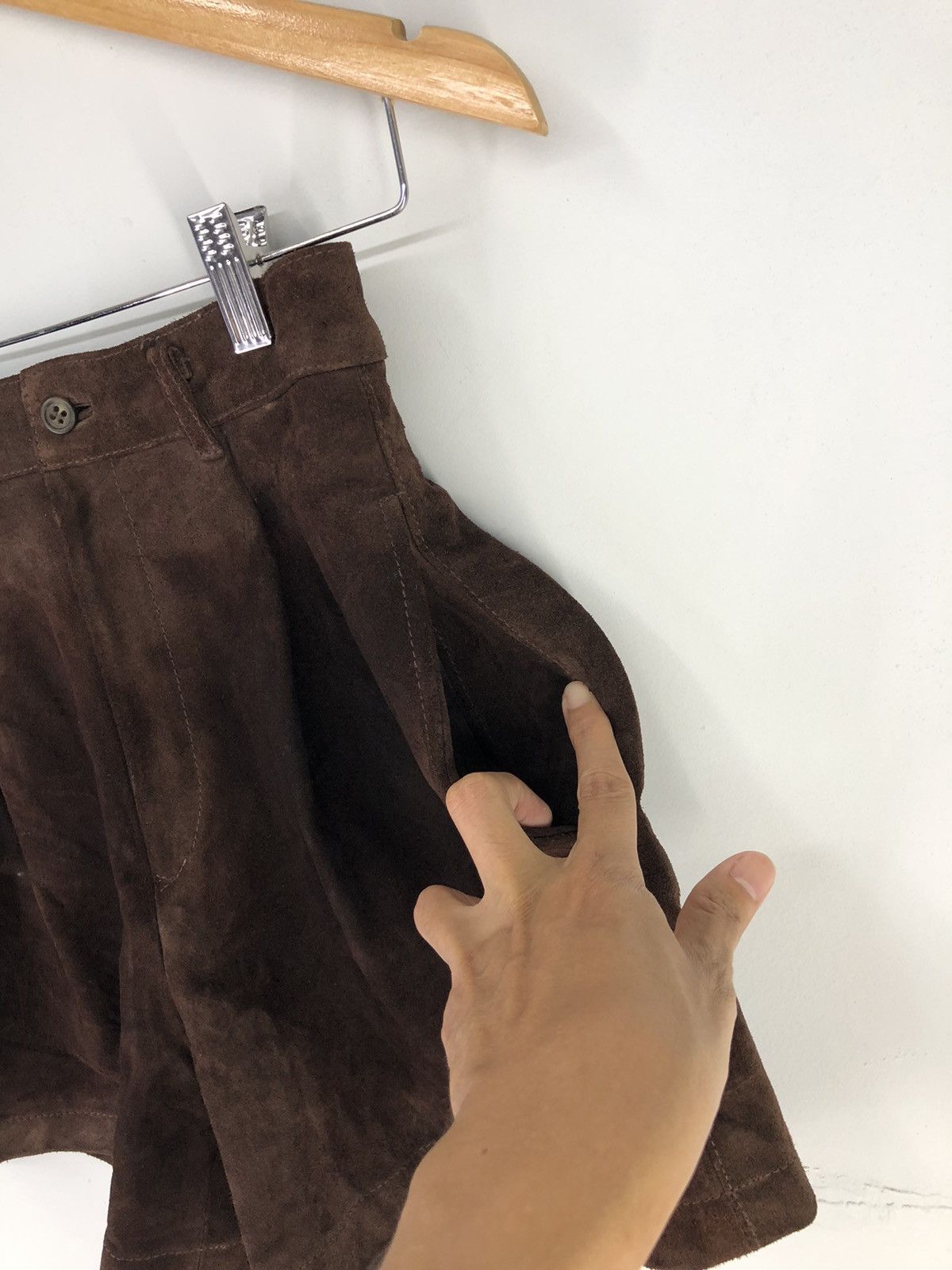 Leather Vintage Cow Leather Short Pants Size 23" - 7 Thumbnail