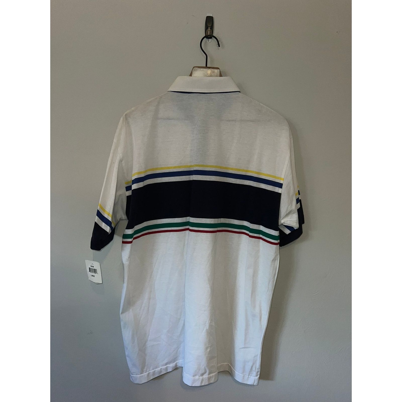 Van Heusen NWT Van Heusen Classic White Striped Polo Shirt VTG L Large Size US L / EU 52-54 / 3 - 9 Thumbnail