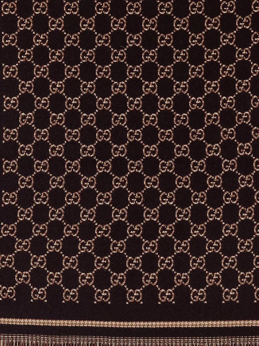 Gucci GUCCI Brown GG Wool Scarf New & Authentic Size ONE SIZE - 2 Thumbnail