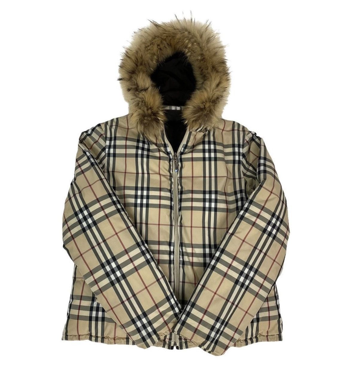 Burberry Burberry Reversible Murmansky Fur Puffer –Vintage Nova Check Size XS / US 0-2 / IT 36-38 - 1 Thumbnail
