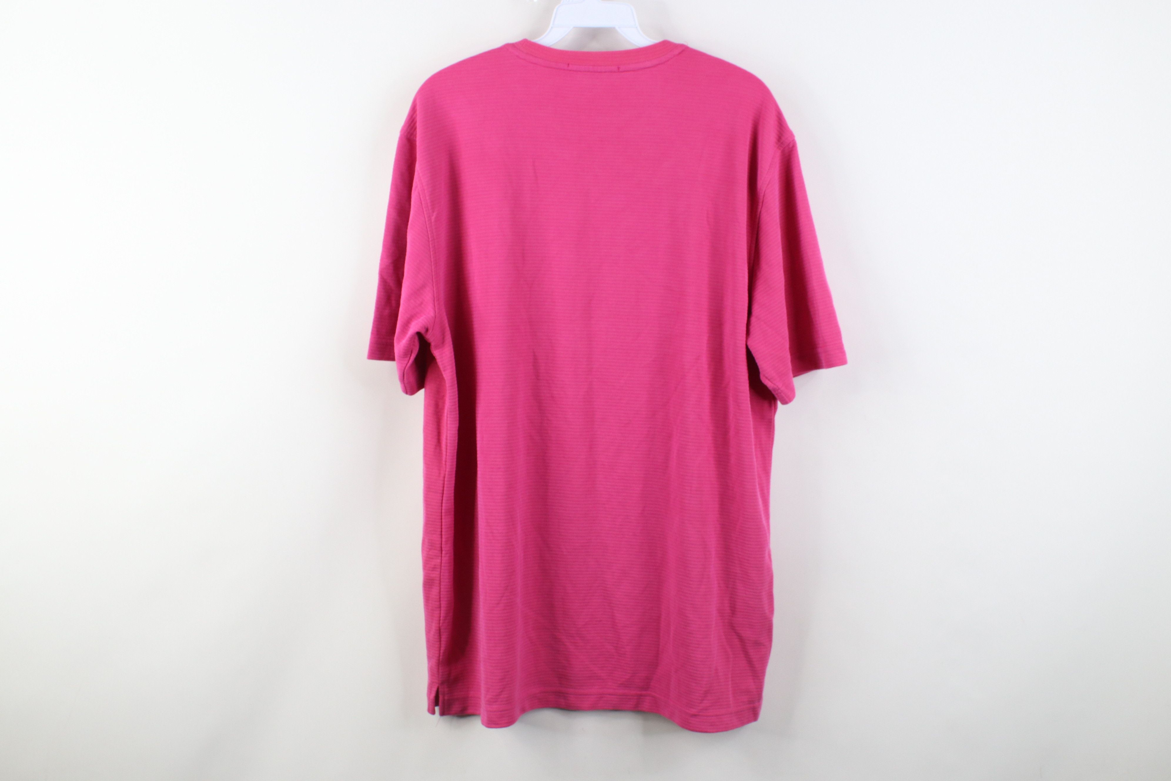 BUGATCHI Bugatchi Blank Faded Thermal Knit Short Sleeve T-Shirt Pink Size US M / EU 48-50 / 2 - 9 Thumbnail