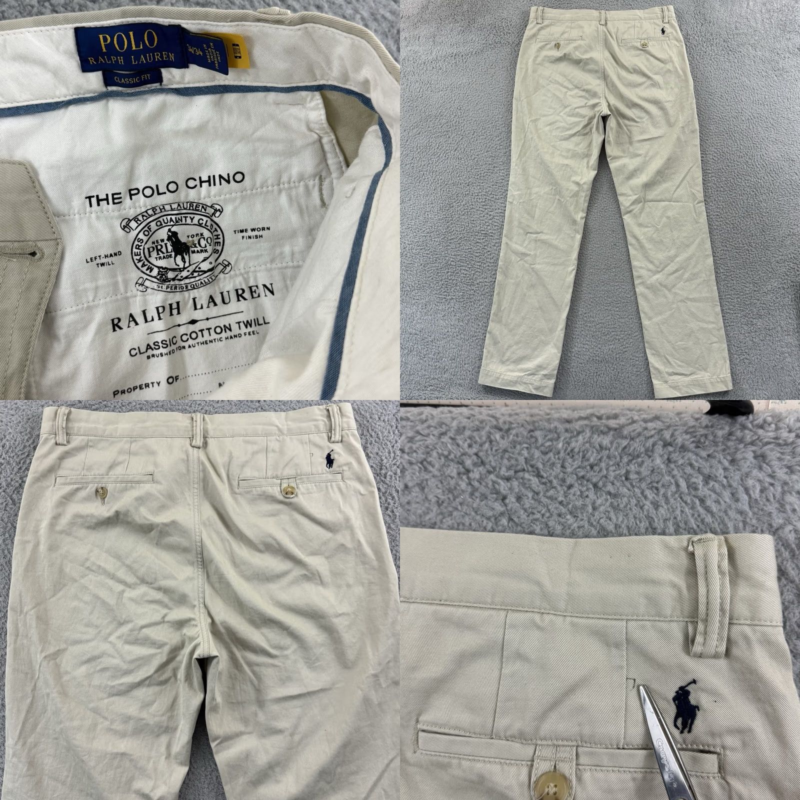 Polo Ralph Lauren VINTAGE Polo Ralph Lauren Pants Men’s Beige Twill Chino Casual Zip 34x34 Preppy Size US S / EU 44-46 / 1 - 8 Thumbnail