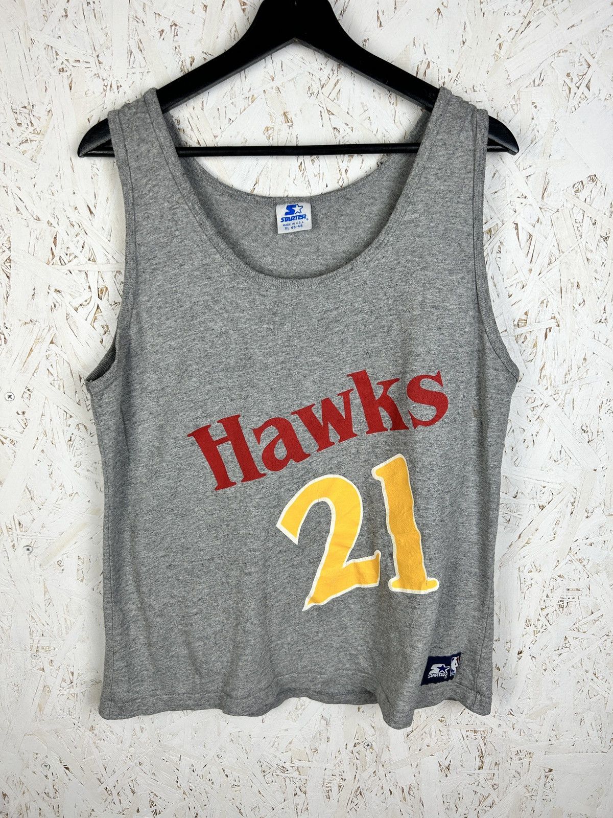Starter 80s Vintage Starter Atlanta Hawks #21 Dominique Wilkins Top Size US XL / EU 56 / 4 - 1 Thumbnail