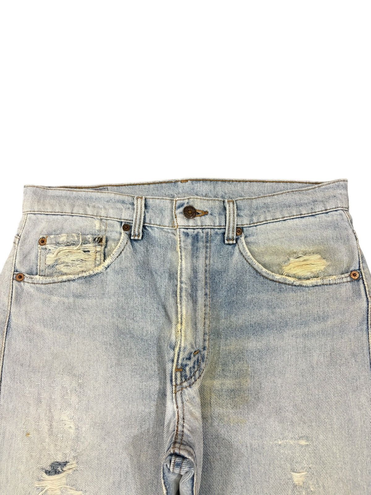 Levi's Vintage 90s Levis 505 Light Wash Distressed Jeans Size US 32 / EU 48 - 4 Thumbnail