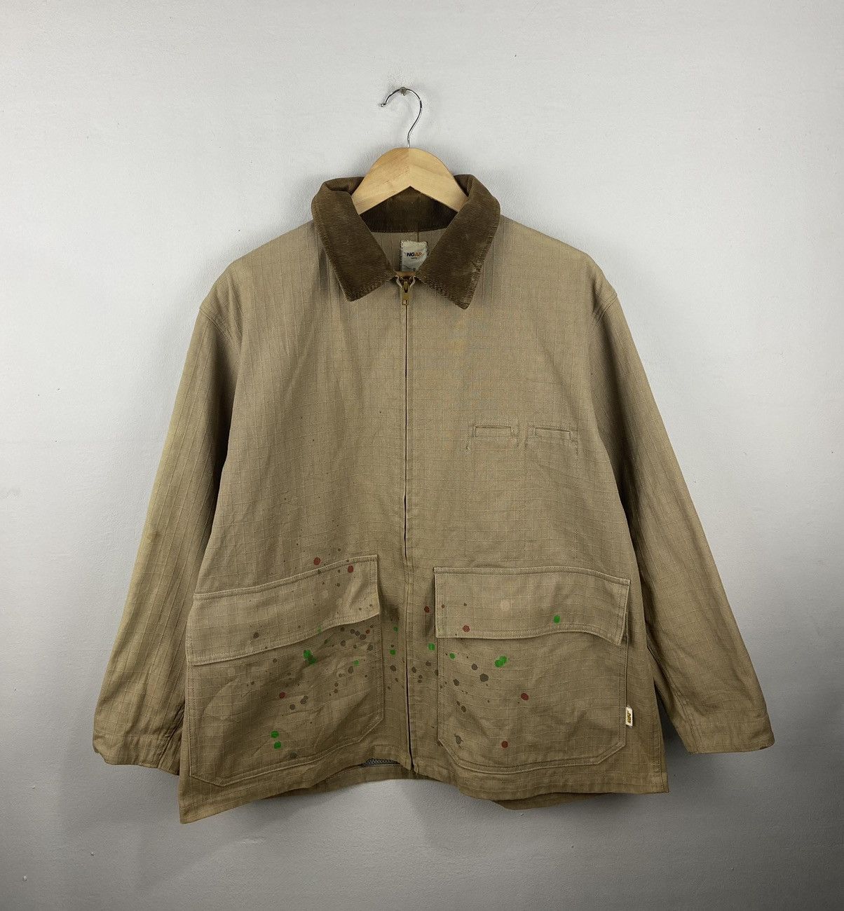 image of Undercover Undercover X Ngap Grafiti Paint Jacket in Brown, Men's (Size Large)