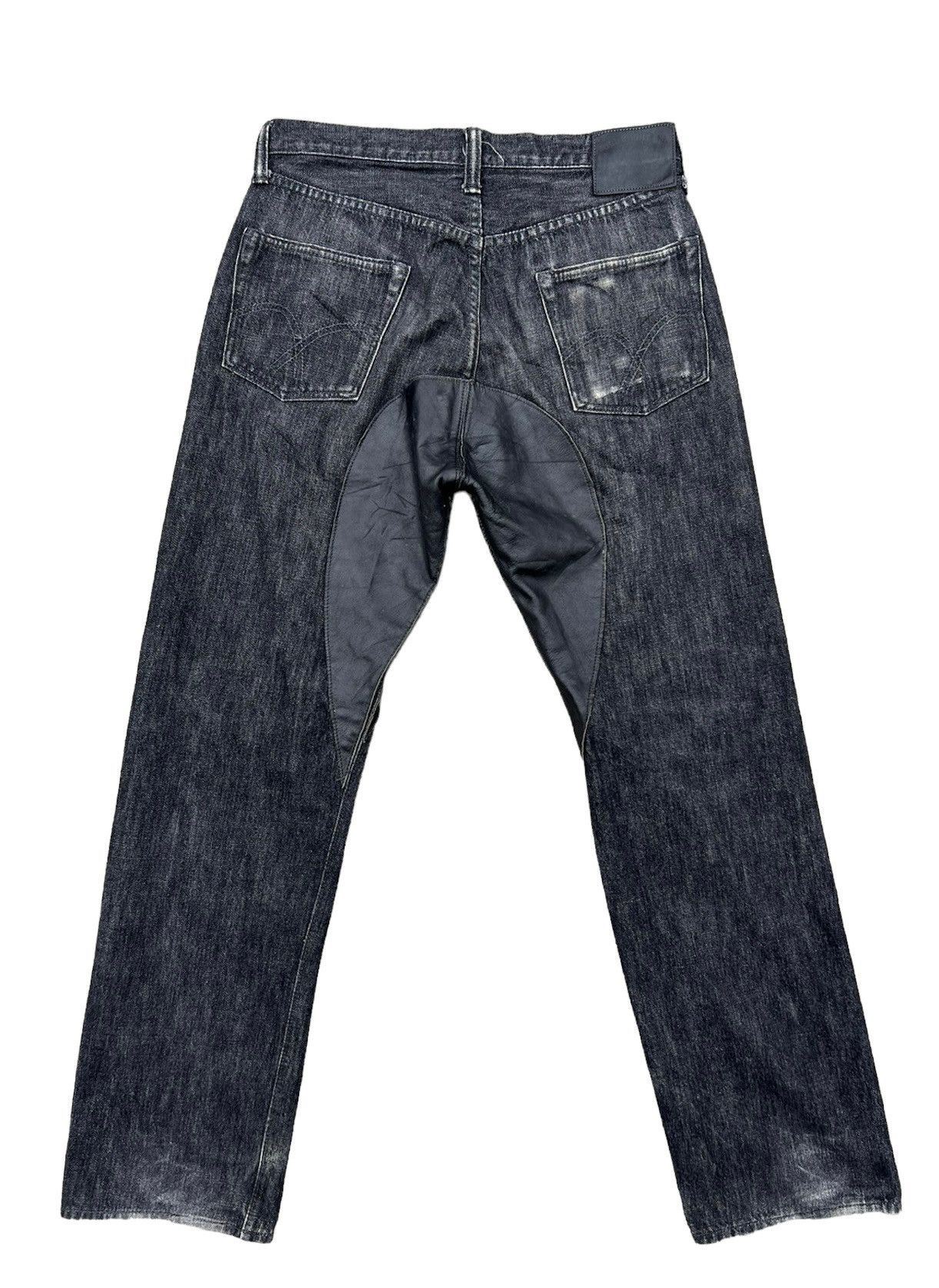 Full Count & Co. × Vintage Vintage 90s Full Count Japan Hybrid Leather Selvedge Jeans Size US 30 / EU 46 - 2 Thumbnail