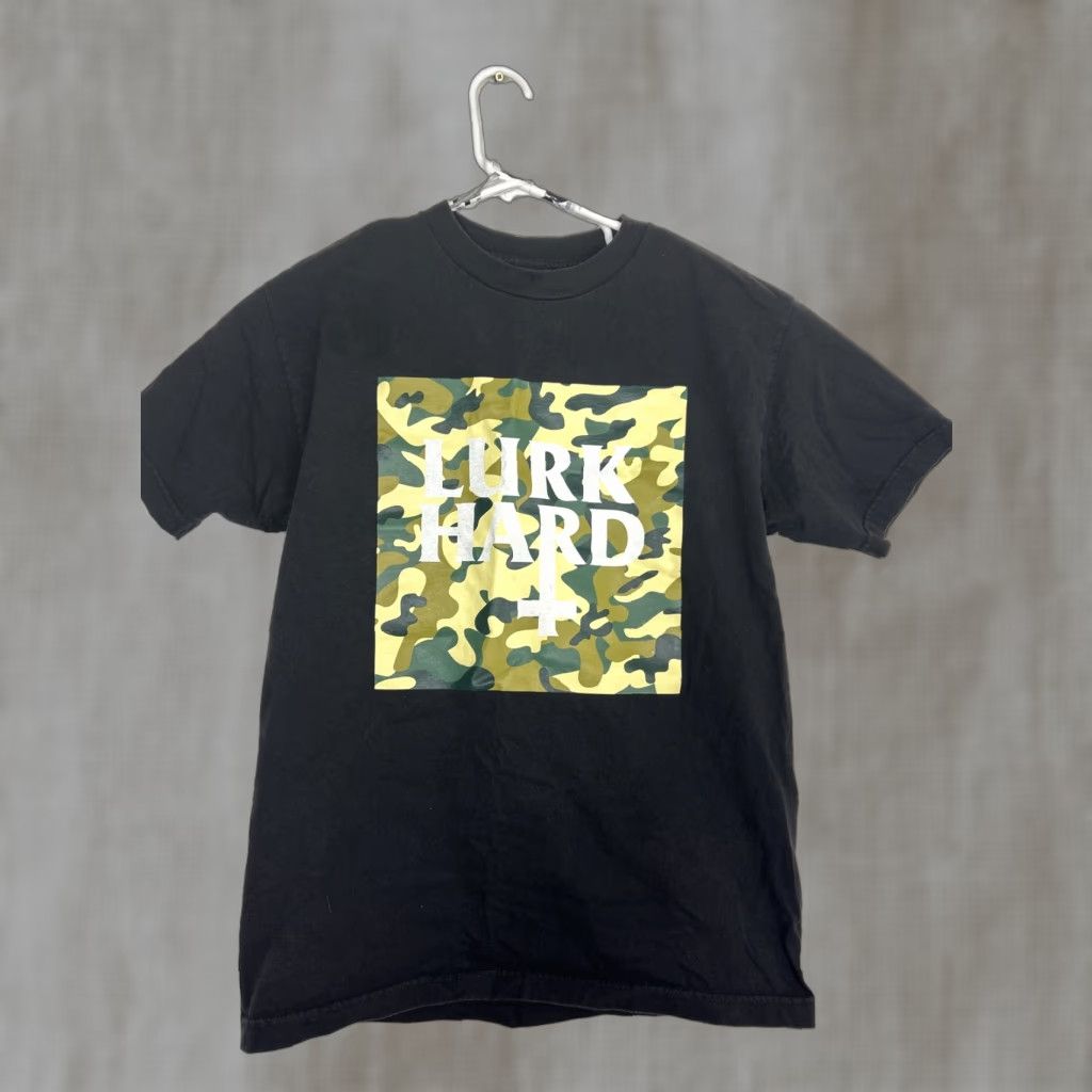 Vintage Lurk Hard T-Shirt Mens Small Black Camouflage Graphic Short Sleeve Shirt Size US S / EU 44-46 / 1 - 1 Thumbnail
