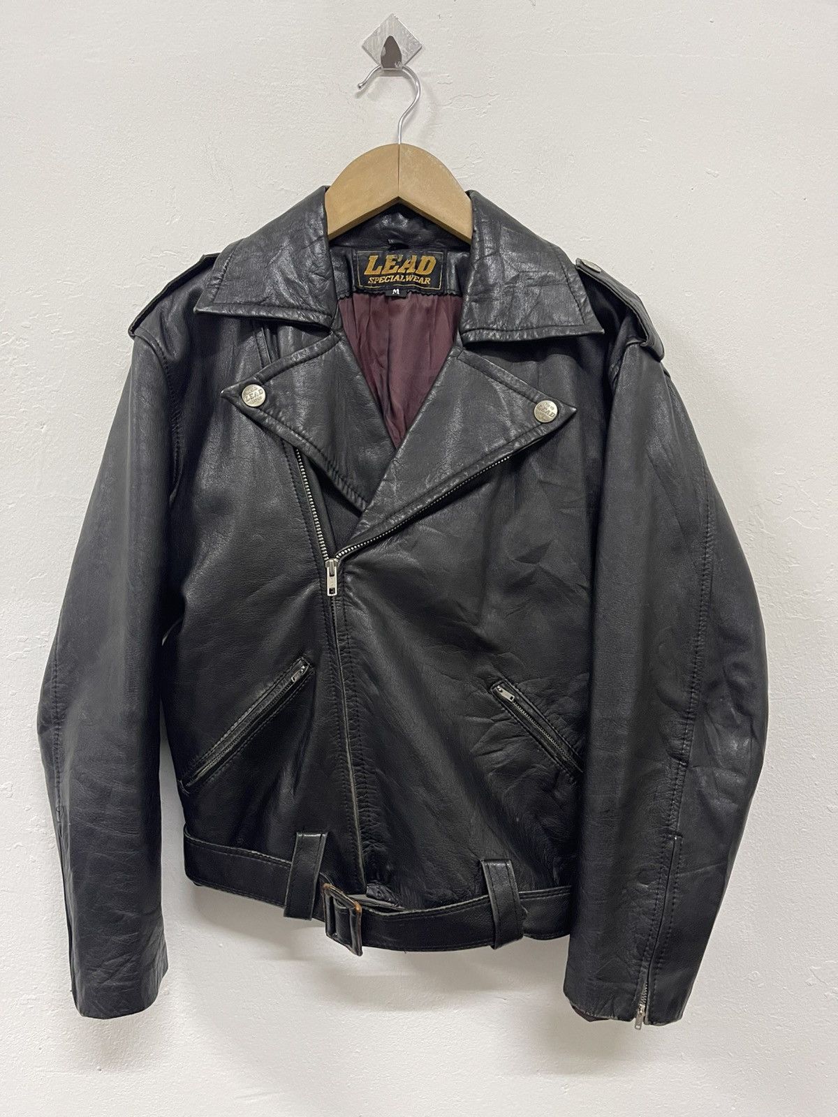 Japanese Brand × Vintage LEAD TOKYO JAPAN SPECIALWEAR DOUBLE COLLAR LEATHER JACKET Size M / US 6-8 / IT 42-44 - 1 Thumbnail
