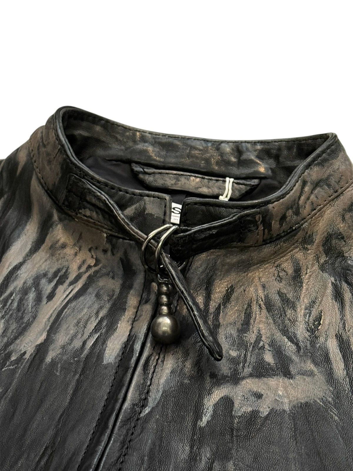 Acne Studios Creased Wrinkle Dye Lambskin Leather Cafe Jacket Size XS / US 0-2 / IT 36-38 - 7 Thumbnail