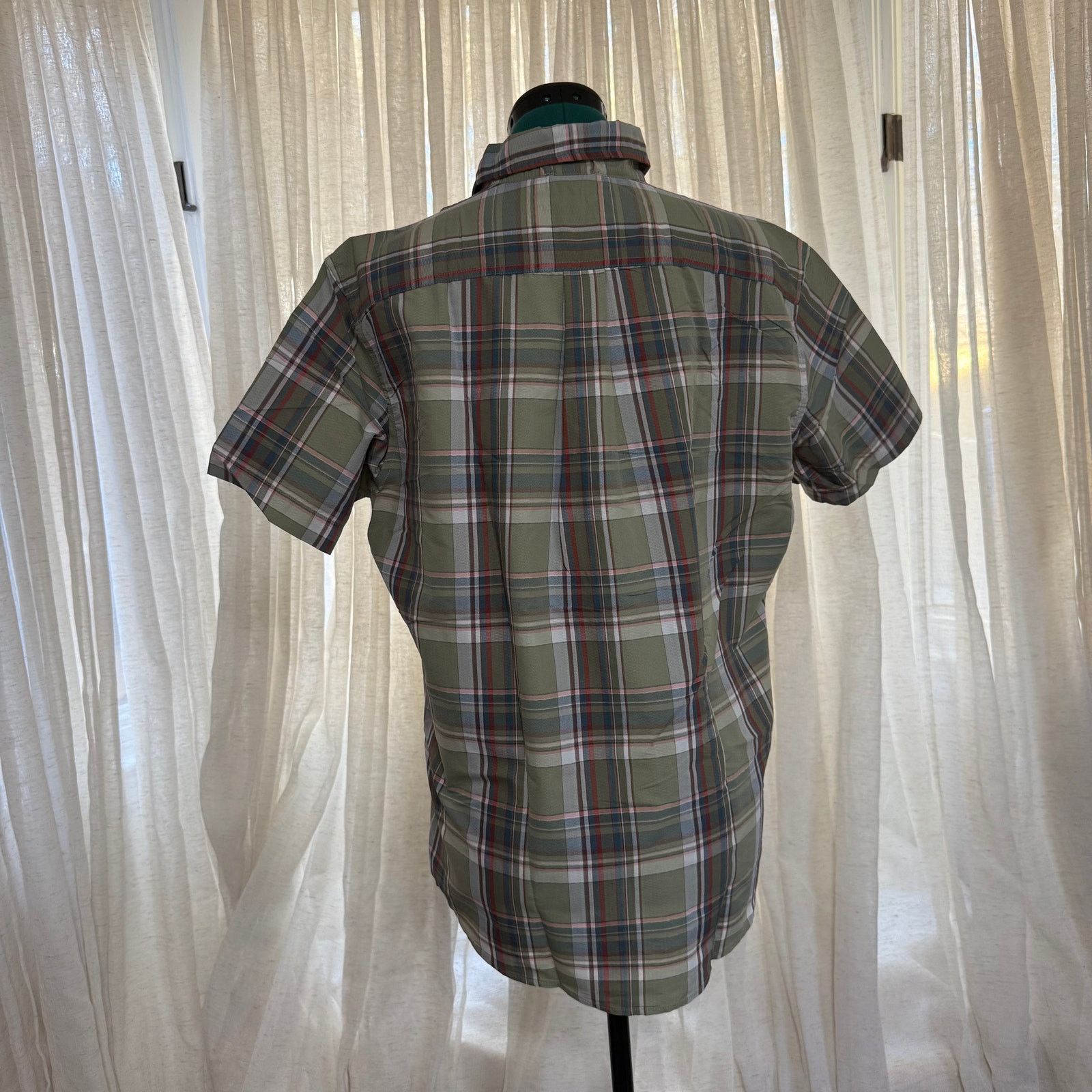 Eddie Bauer Eddie Bauer Olive Plaid Short-Sleeve Outdoor Shirt | Sz M Size US M / EU 48-50 / 2 - 5 Thumbnail