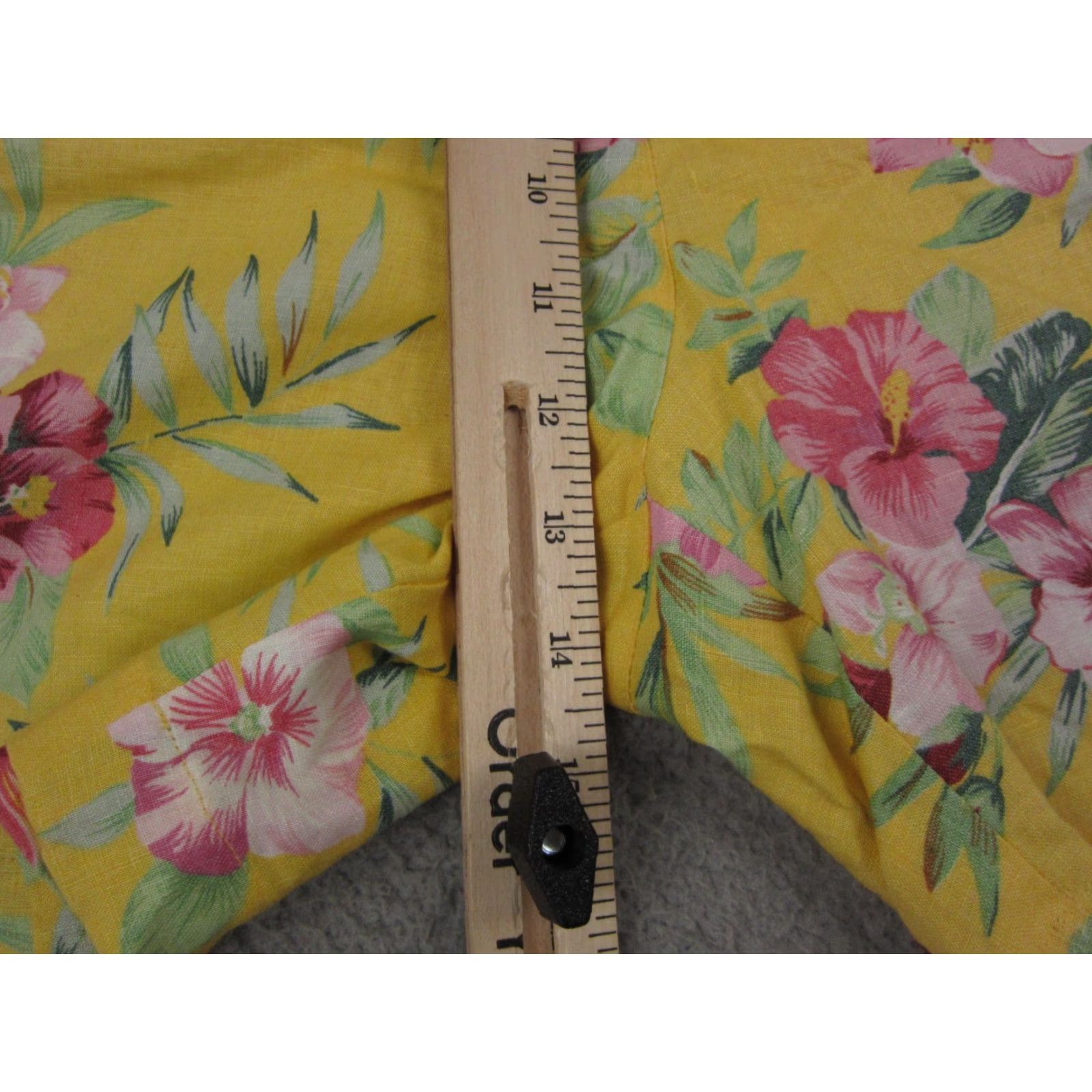 Ralph Lauren VINTAGE Ralph Lauren Shorts Womens 16 Yellow Floral 100% Linen High Rise Summer Ladies Size 32" / US 10 / IT 46 - 7 Thumbnail