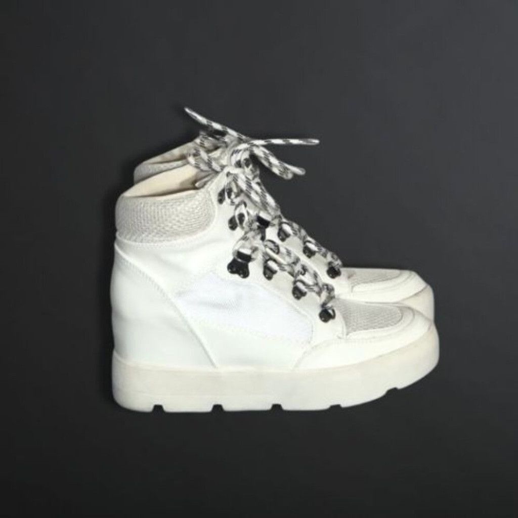 Madden NYC Madden Girl Boots Leather Ankle Lace-up Closure Cream W 7.5 Size US 7.5 / IT 37.5 - 3 Thumbnail