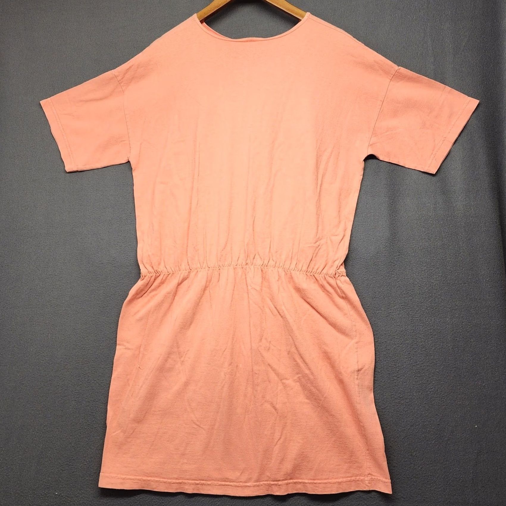 Vintage VINTAGE Women Dress Floral 100% Cotton Knee Length Short Sleeve Pullover Size L / US 10 / IT 46 - 2 Thumbnail
