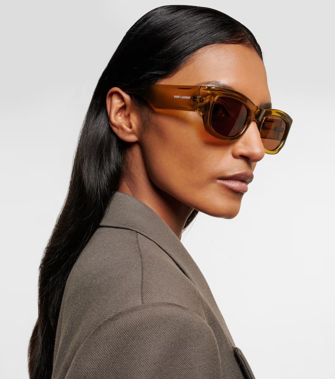 Yves Saint Laurent NEW Saint Laurent SL713 003 Rectangle Unisex Sunglasses Size ONE SIZE - 11 Thumbnail