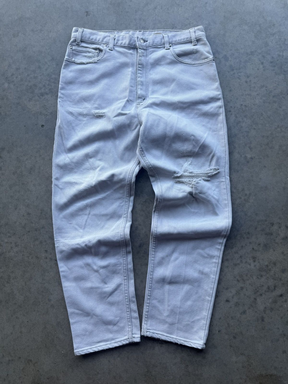 Levi's Vintage Levi’s 540 Grey Distressed Jeans Ripped Size US 35 - 1 Thumbnail
