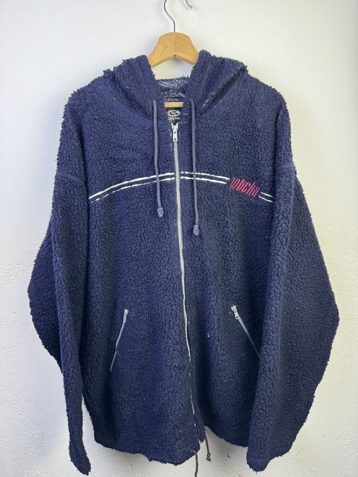 Gotcha Vintage Gotcha Fleece Hoodie Jacket Size US XL / EU 56 / 4 - 2 Thumbnail