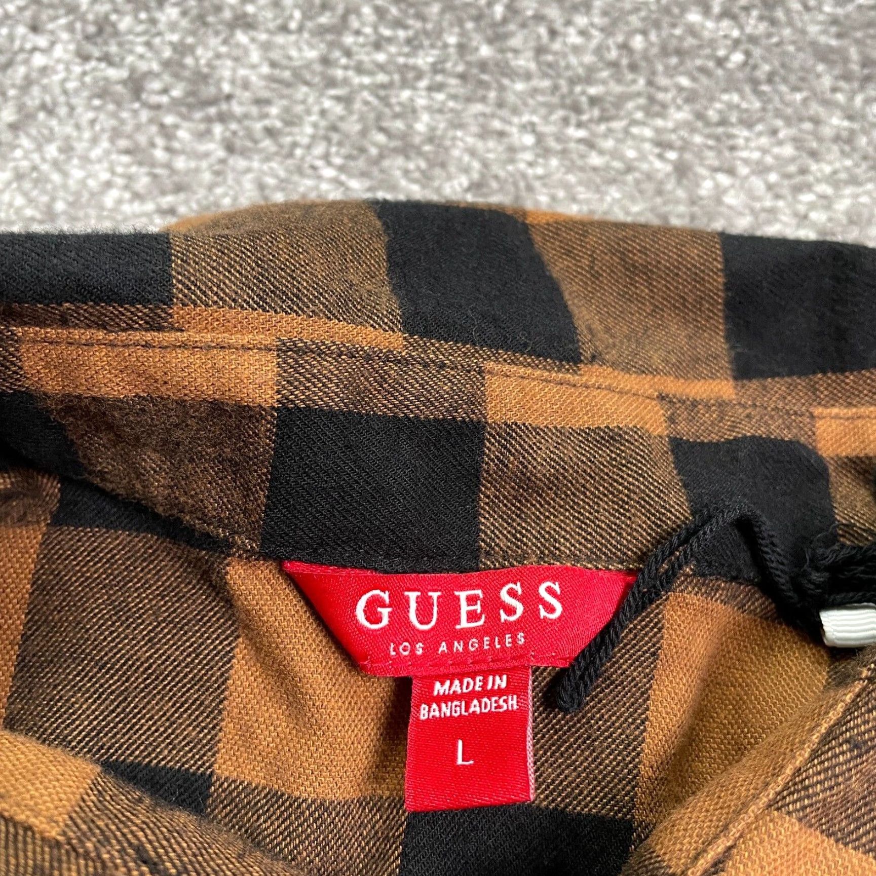 Guess GUESS Flannel Shirt Mens Large Brown Plaid Button-Up Casual Top Size US L / EU 52-54 / 3 - 5 Thumbnail