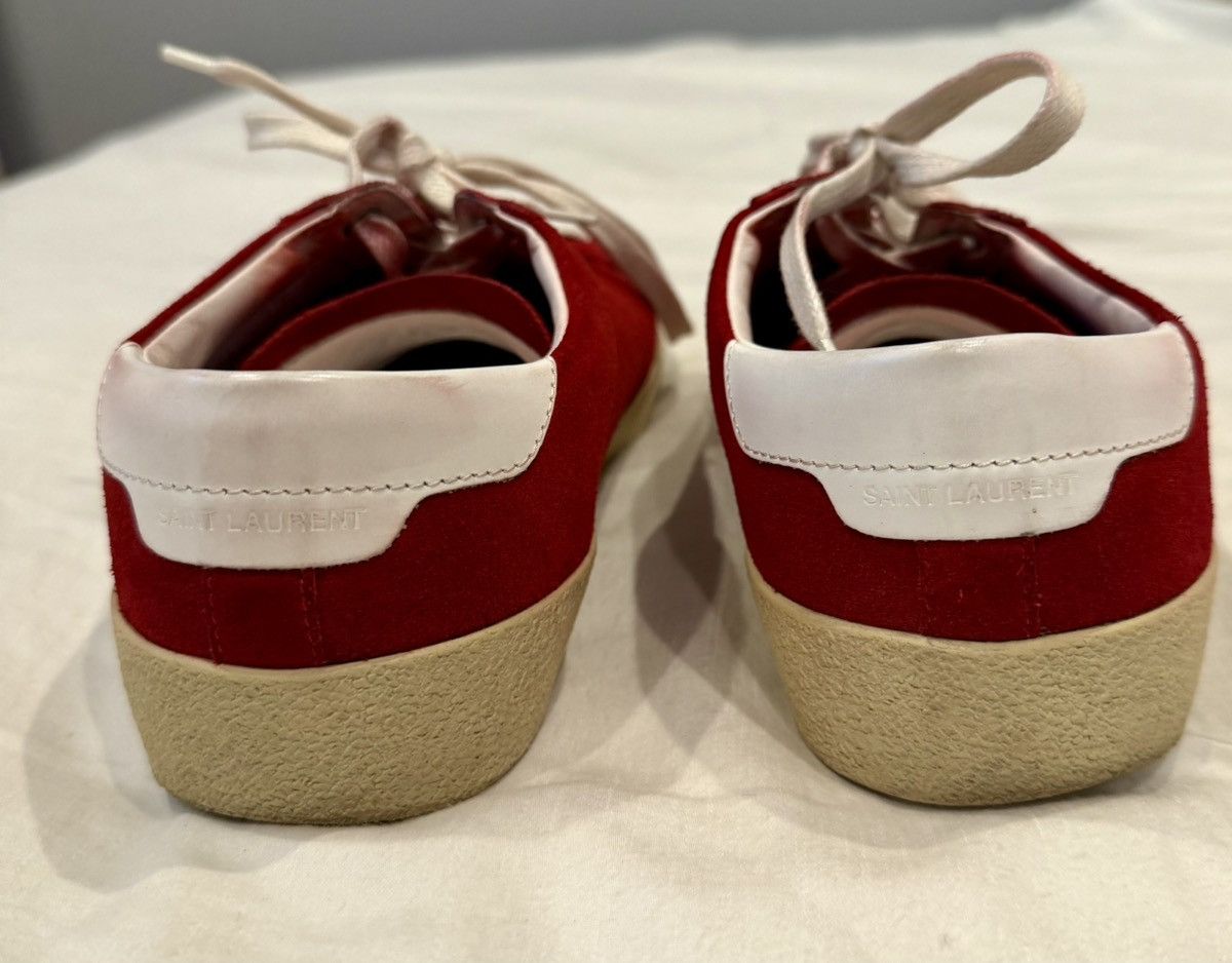 Saint Laurent Paris Saint Laurent Red Suede Low-Top Sneakers – EU 40 Size US 7 / EU 40 - 3 Thumbnail