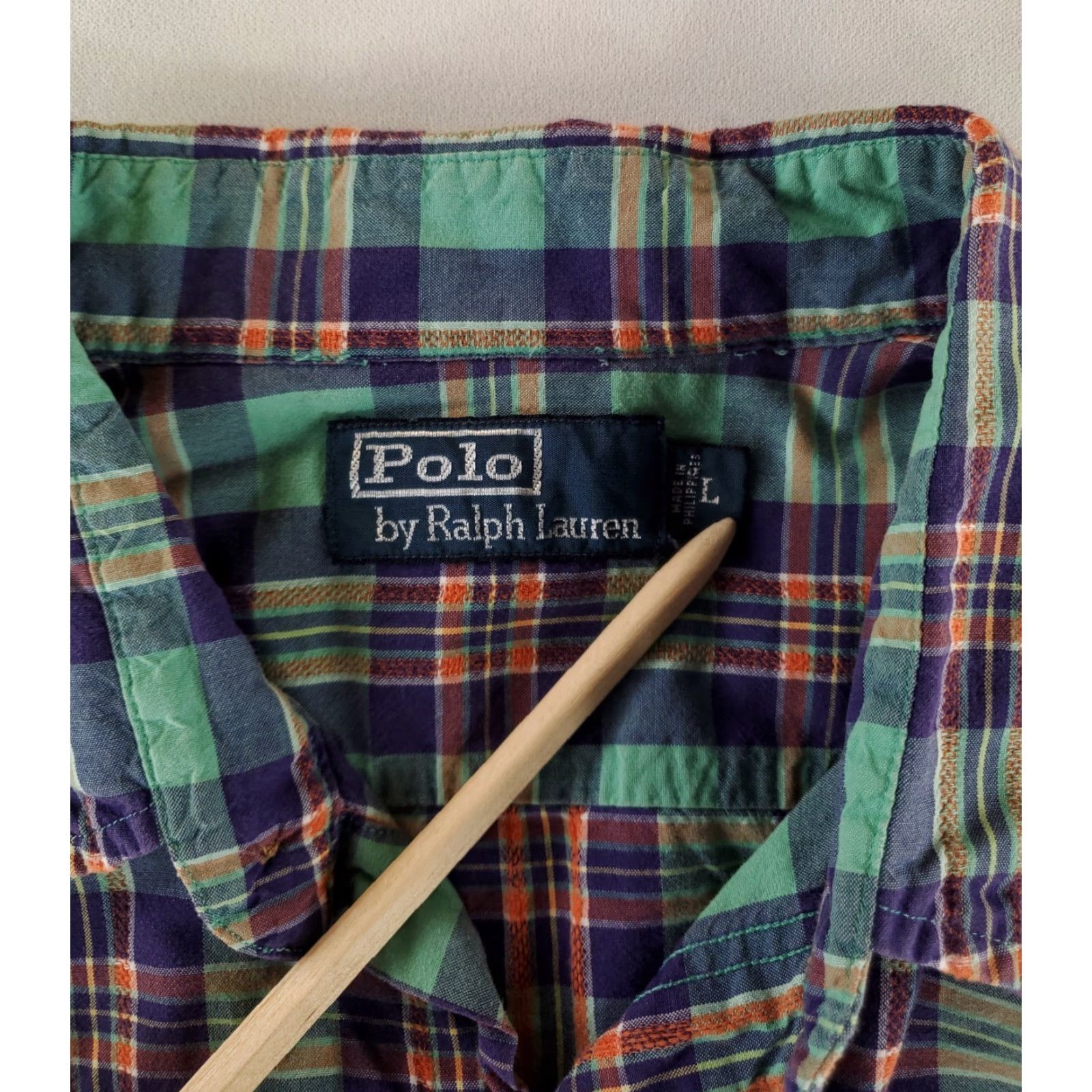 Polo Ralph Lauren Polo Ralph Lauren Button Up Shirt Embroidered Stripes Plaid Pockets Mens L Multicolor Shirt Men L Size US L / EU 52-54 / 3 - 2 Thumbnail
