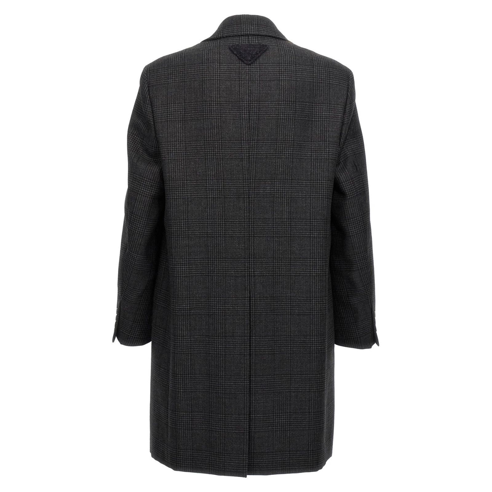 Prada PRADA Check Grey Single Breasted Wool Coat New & Authentic ( Size US XL / EU 56 / 4 - 2 Thumbnail