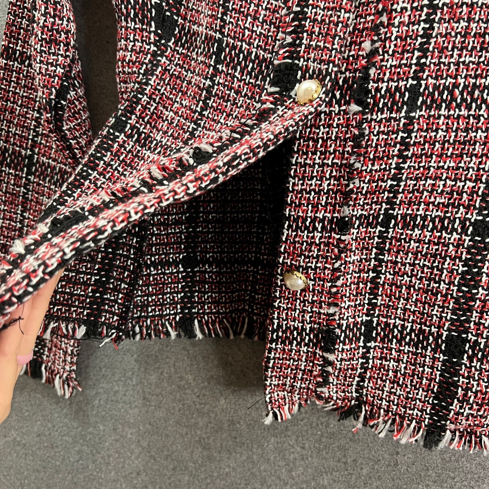 Shein SHEIN Top Suits Womens Size Small Red Tweed Formal Size S / US 4 / IT 40 - 8 Thumbnail
