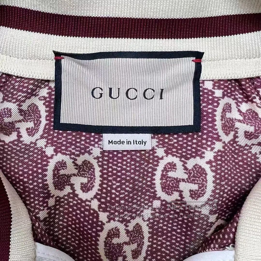 Gucci Guicci Red All-Over Print Mulberry Silk Short Sleeve Jacke Size XS / US 0-2 / IT 36-38 - 4 Thumbnail