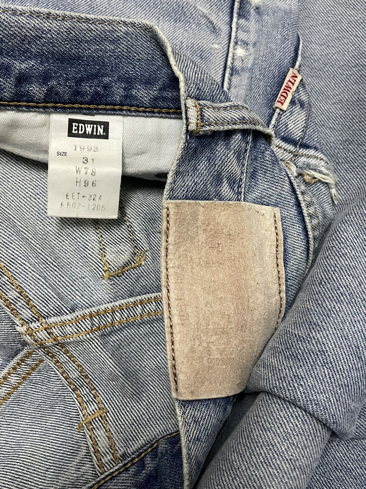 Edwin VINTAGE EDWIN DESIGNER 90S OG JAPAN BLUEWASHED DISTRESSED Size US 29 - 17 Thumbnail