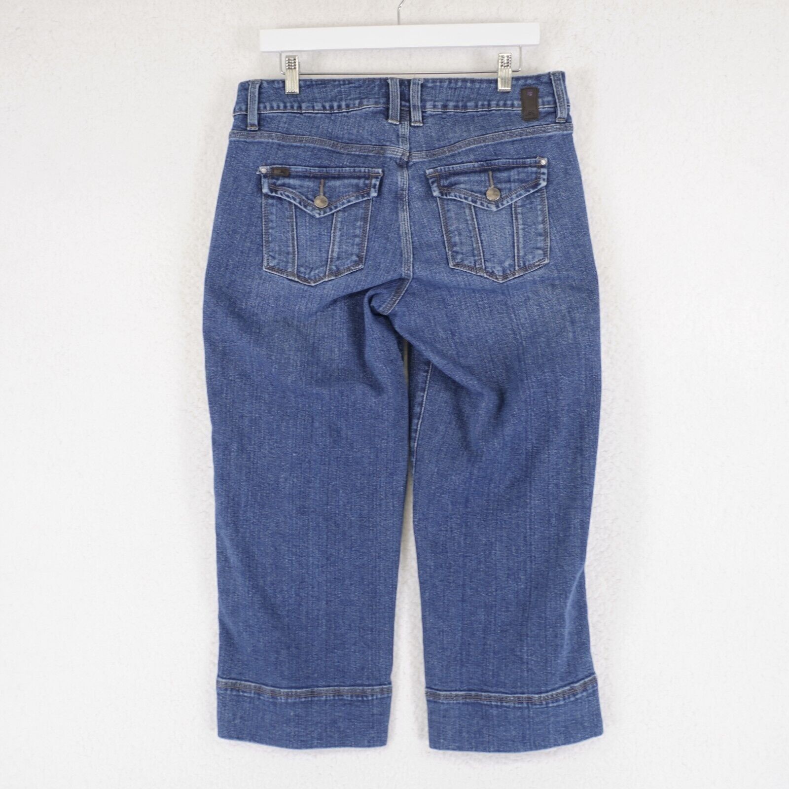 Designer Jag Stretch Blue Denim Capri Jeans Size 14 Mid Rise 32/25 Size 36" / US 14 / IT 50 - 6 Thumbnail