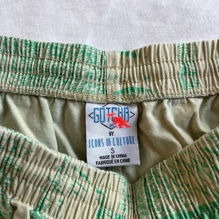 Gotcha Gotcha Mens Shorts Green Pattern Madras Cotton 90s Surf Skat ...